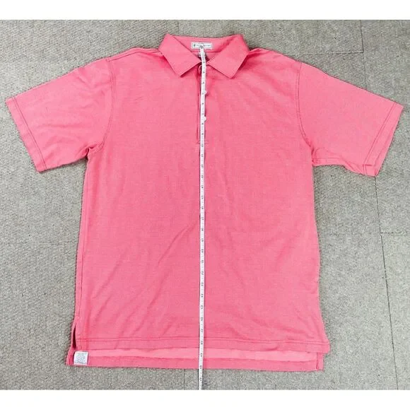 Peter‎ Millar Vintage Men's Button Up Short Sleeve Golf Polo Shirt Size L - Picture 8 of 12